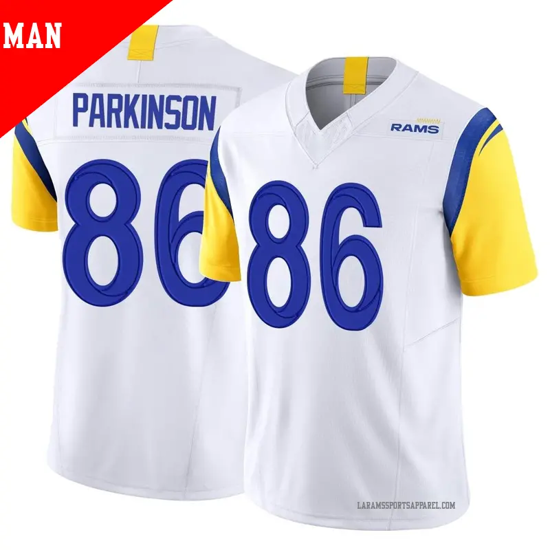 Men's ＃86 Colby Parkinson Los Angeles Rams Limited White Vapor F.U.S.E. Jersey