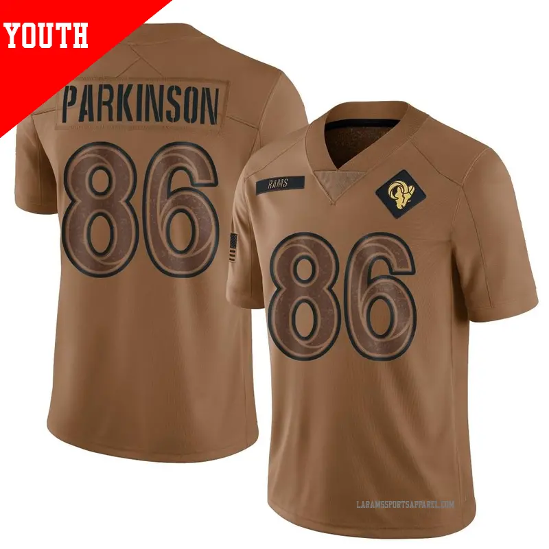 Youth ＃86 Colby Parkinson Los Angeles Rams Limited Brown 2023 Salute To Service Jersey